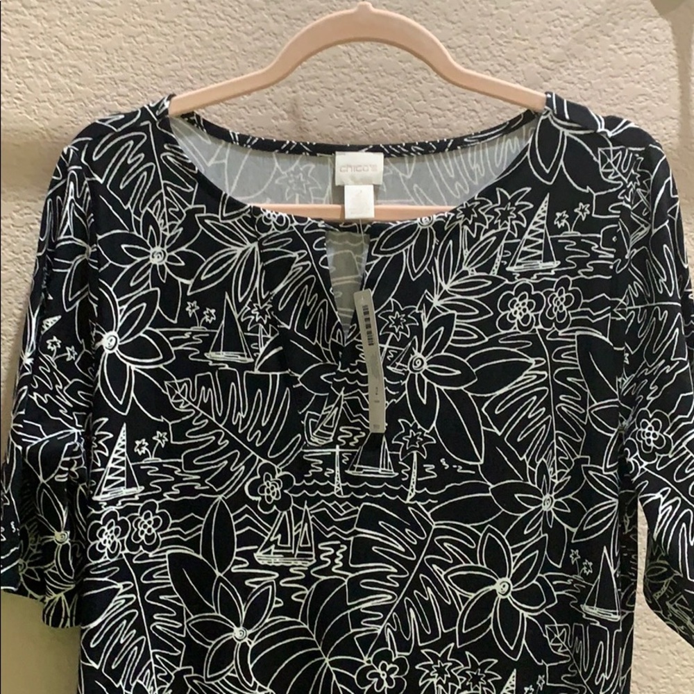 Chico’s tropical sailboats short dress